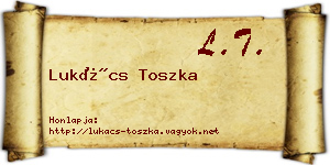Lukács Toszka névjegykártya